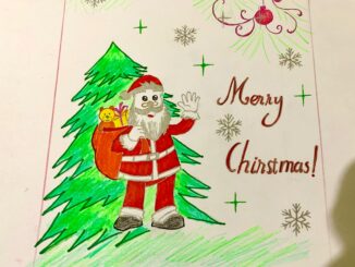 cách vẽ thiệp giáng sinh đơn giản